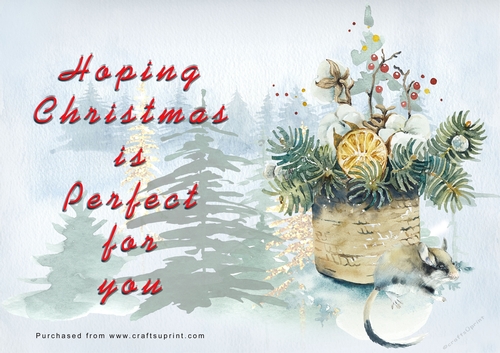 No Cut Just Print Christmas Cards - Watercolour WIld Animals