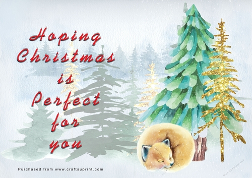 No Cut Just Print Christmas Cards - Watercolour WIld Animals