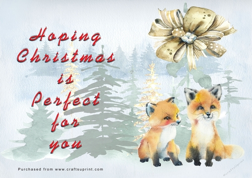 No Cut Just Print Christmas Cards - Watercolour WIld Animals