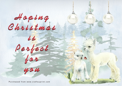 No Cut Just Print Christmas Cards - Watercolour WIld Animals