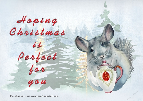 No Cut Just Print Christmas Cards - Watercolour WIld Animals