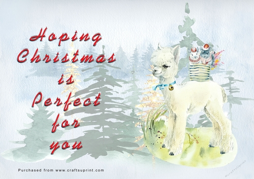 No Cut Just Print Christmas Cards - Watercolour WIld Animals