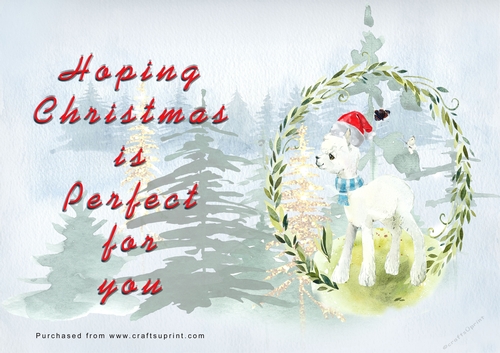 No Cut Just Print Christmas Cards - Watercolour WIld Animals