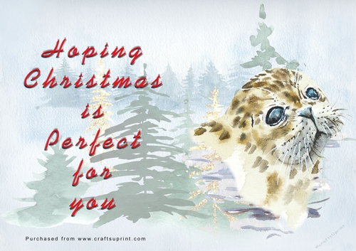 No Cut Just Print Christmas Cards - Watercolour WIld Animals