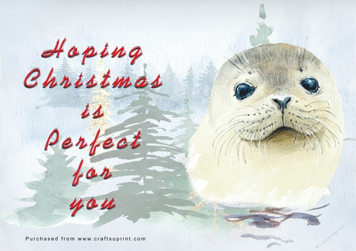 No Cut Just Print Christmas Cards - Watercolour WIld Animals