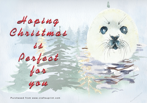 No Cut Just Print Christmas Cards - Watercolour WIld Animals