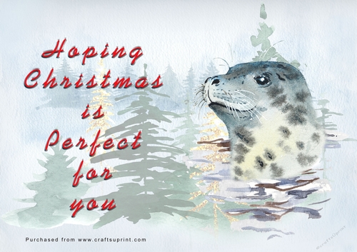 No Cut Just Print Christmas Cards - Watercolour WIld Animals