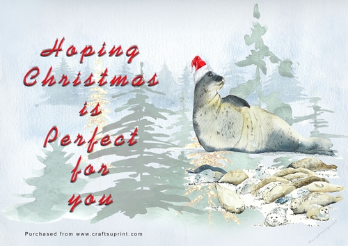 No Cut Just Print Christmas Cards - Watercolour WIld Animals