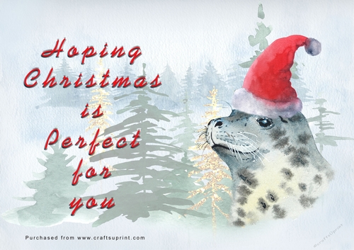 No Cut Just Print Christmas Cards - Watercolour WIld Animals