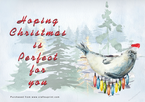 No Cut Just Print Christmas Cards - Watercolour WIld Animals