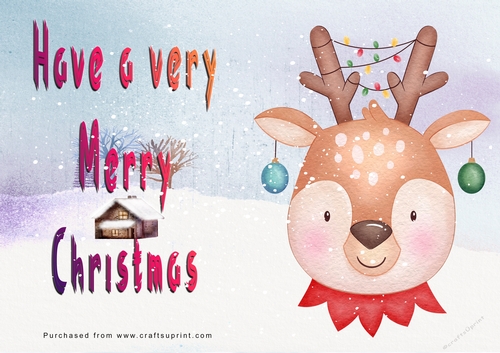 No Cut Just Print Christmas Cards - Cute Cartoon Animals