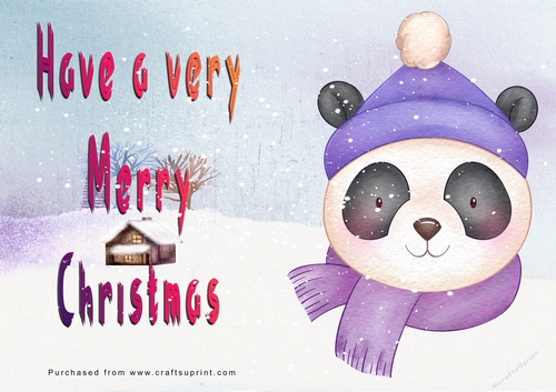 No Cut Just Print Christmas Cards - Cute Cartoon Animals