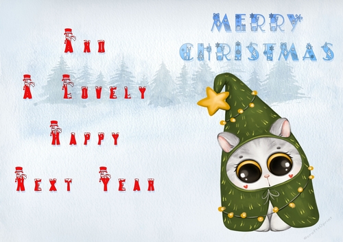 No Cut Just Print Christmas Cards - Childrens