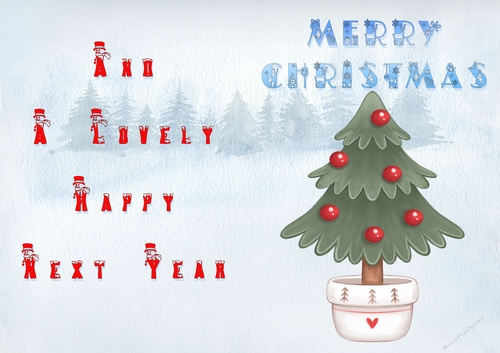 No Cut Just Print Christmas Cards - Childrens