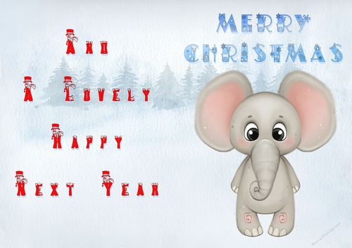 No Cut Just Print Christmas Cards - Childrens