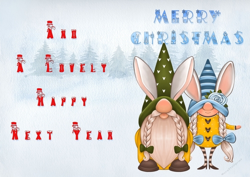 No Cut Just Print Christmas Cards - Childrens