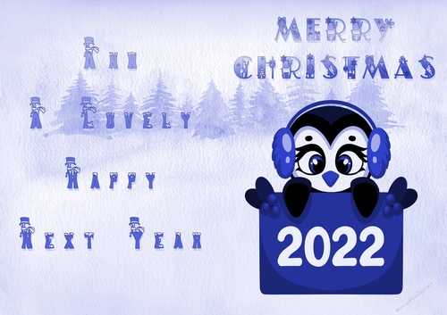 No Cut Just Print Christmas Cards - Childrens Cute Penguins 2022