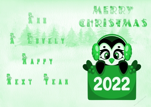 No Cut Just Print Christmas Cards - Childrens Cute Penguins 2022