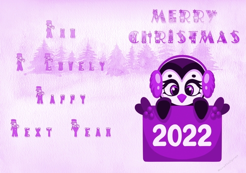 No Cut Just Print Christmas Cards - Childrens Cute Penguins 2022