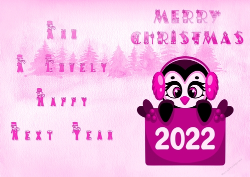 No Cut Just Print Christmas Cards - Childrens Cute Penguins 2022