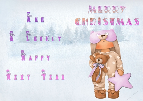 No Cut Just Print Christmas Cards - Childrens Cute DOlly
