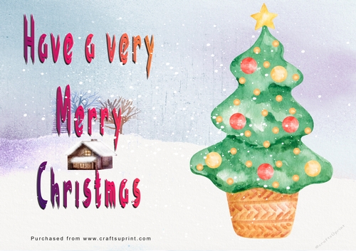 No Cut Just Print Christmas Cards