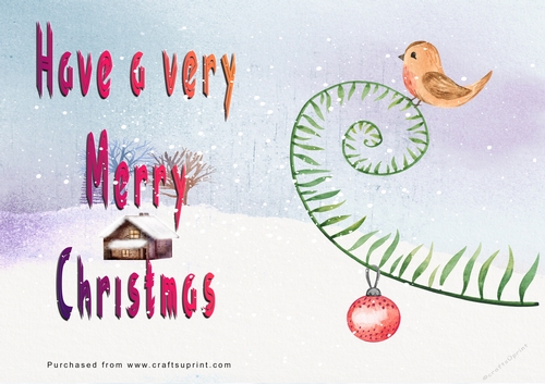 No Cut Just Print Christmas Cards