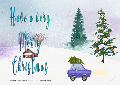 No Cut Just Print Christmas Cards
