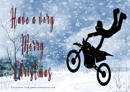 No Cut Just Print Christmas Cards - Bikes in the Sky