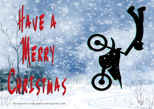 No Cut Just Print Christmas Cards - Bikes in the Sky