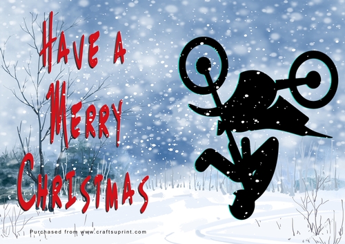 No Cut Just Print Christmas Cards - Bikes in the Sky