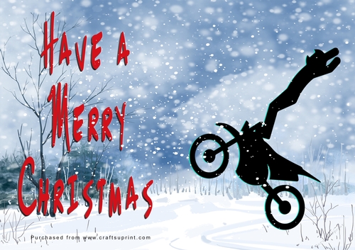 No Cut Just Print Christmas Cards - Bikes in the Sky
