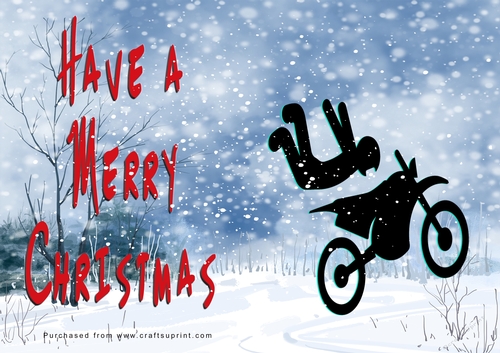 No Cut Just Print Christmas Cards - Bikes in the Sky