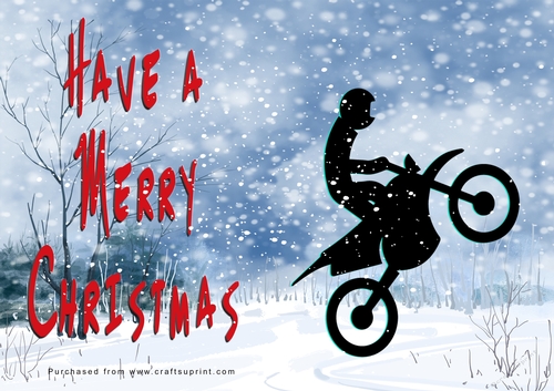 No Cut Just Print Christmas Cards - Bikes in the Sky