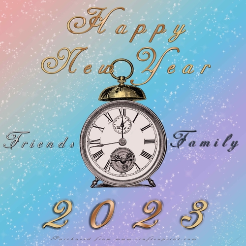 No Cut Just Print New Year 6 x 6 card front