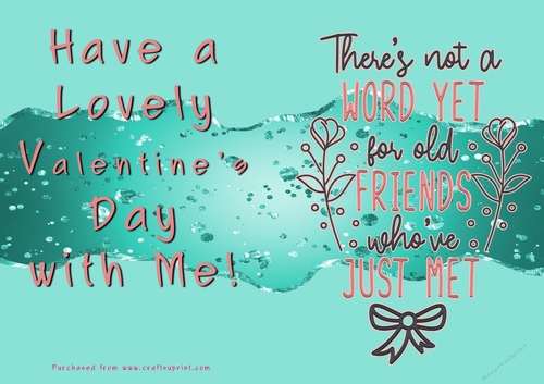 No Cut Just Print Valentines Day Card