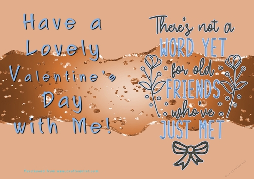 No Cut Just Print Valentines Day Card
