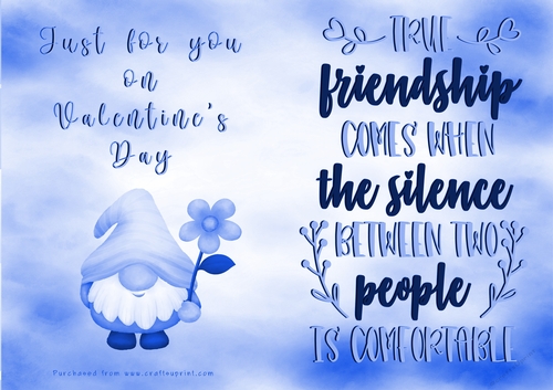 No Cut Just Print Valentines Day Card