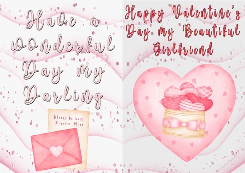 No Cut Just Print Valentines Day Card