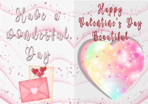 No Cut Just Print Valentines Day Card