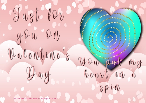 No Cut Just Print Valentines Day Card