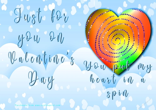 No Cut Just Print Valentines Day Card