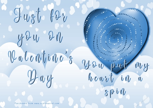 No Cut Just Print Valentines Day Card