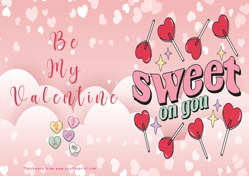 No Cut Just Print Valentines Day Card