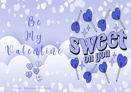 No Cut Just Print Valentines Day Card