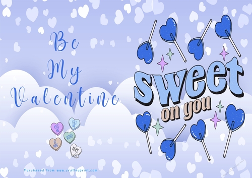 No Cut Just Print Valentines Day Card