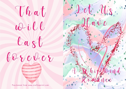 No Cut Just Print Valentines Day Card