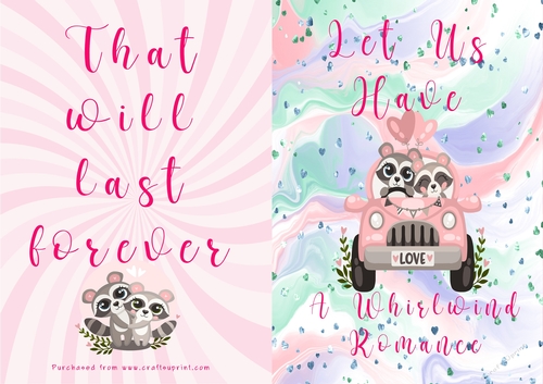 No Cut Just Print Valentines Day Card