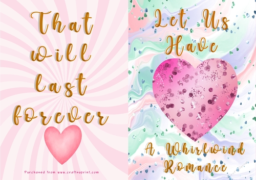 No Cut Just Print Valentines Day Card