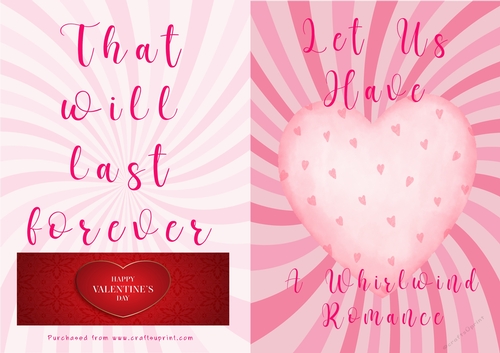 No Cut Just Print Valentines Day Card